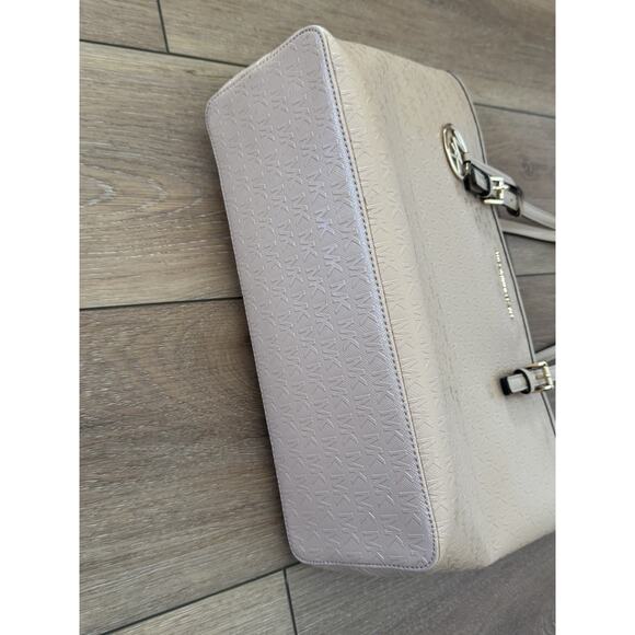 MICHAEL KORS Jet Set Travel Medium Oyster Tote Bag 38T8XTVT2A Patent Leather - Picture 8 of 16